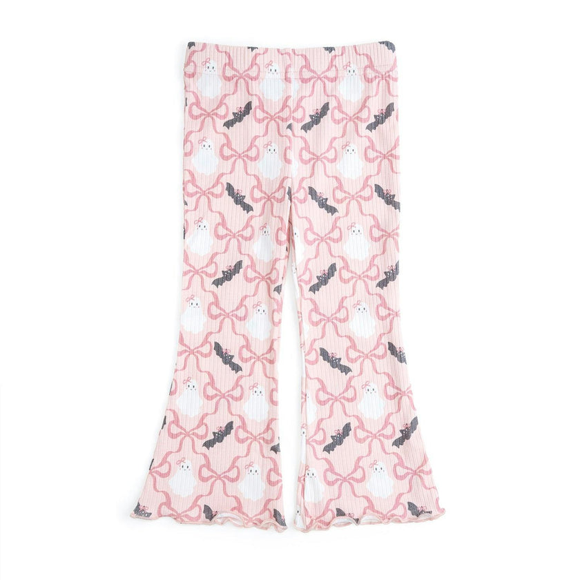 Bat And Ghost Trellis Halloween Flare Legging