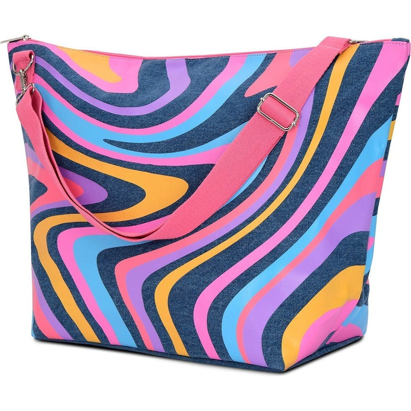 Color Swirl Denim Weekender