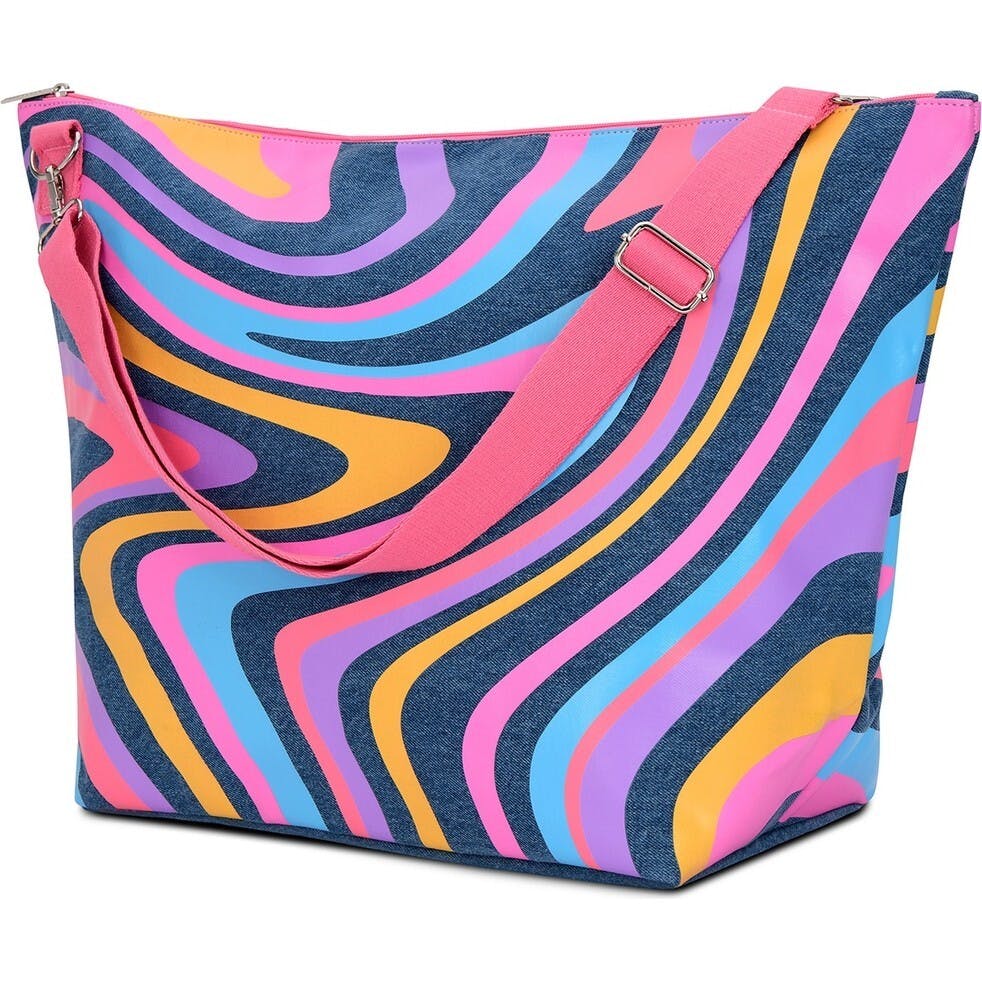 Color Swirl Denim Weekender