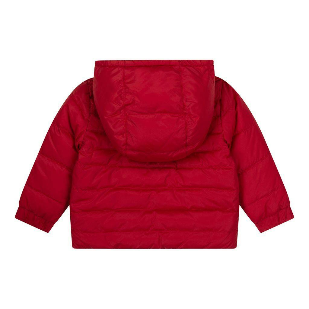 Red & Black Reversible Hooded Puffer Jacket