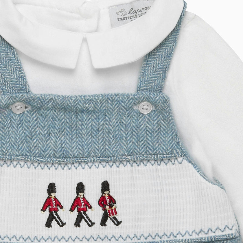 Baby Smocked Overalls Set in Guardsman