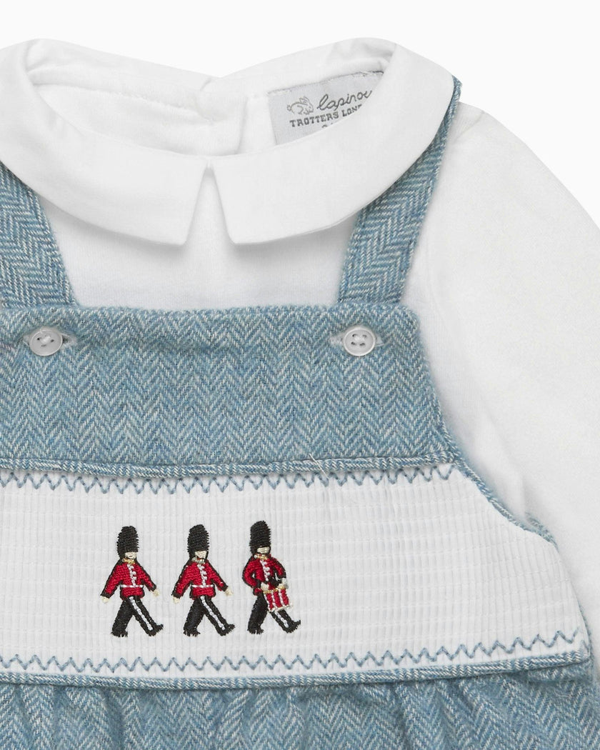 Baby Smocked Overalls Set in Guardsman