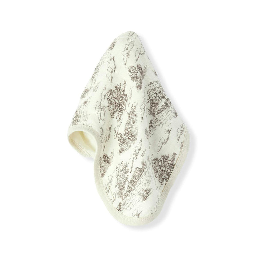 Country Toile Contour Four Layer Burp Cloth