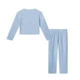 Tween (7-16) Girls Heart Pointelle Pajama Set | Light Blue