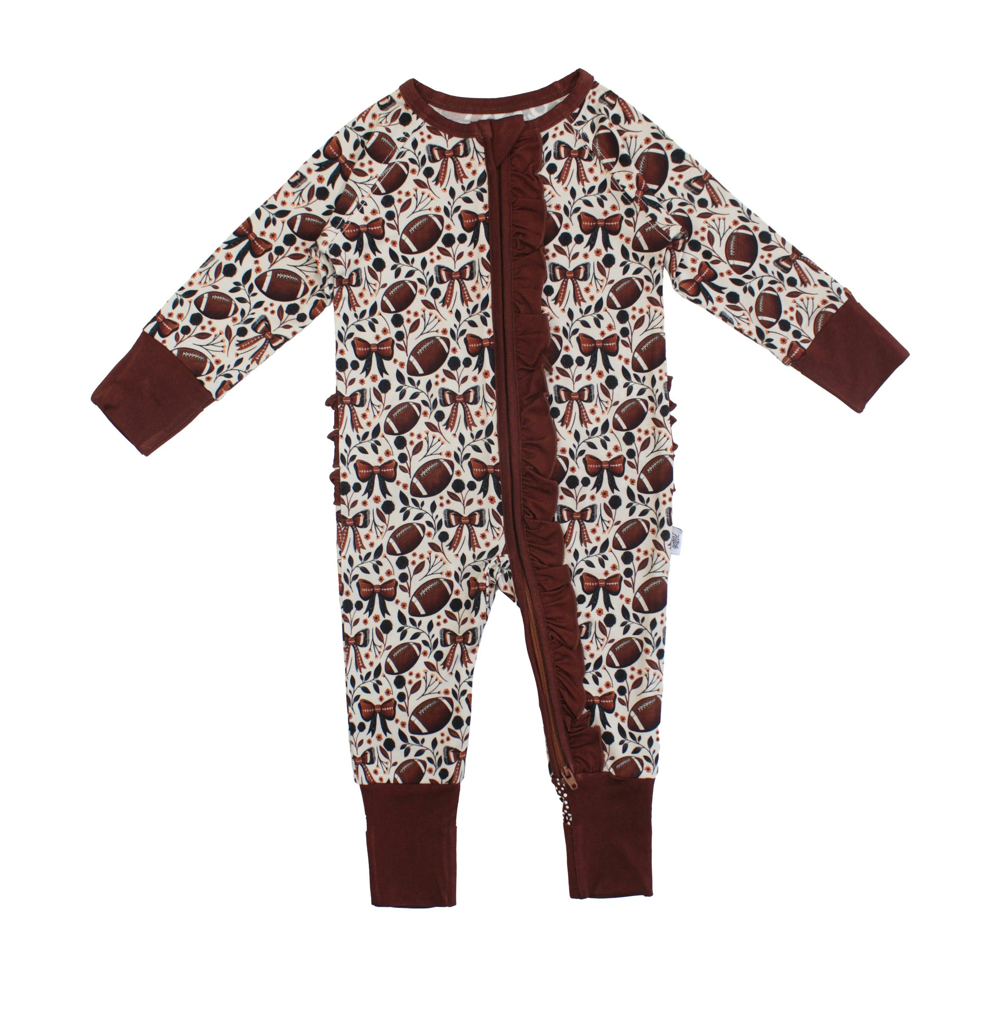 Game Day Blooms Ruffle Footie Snoozer