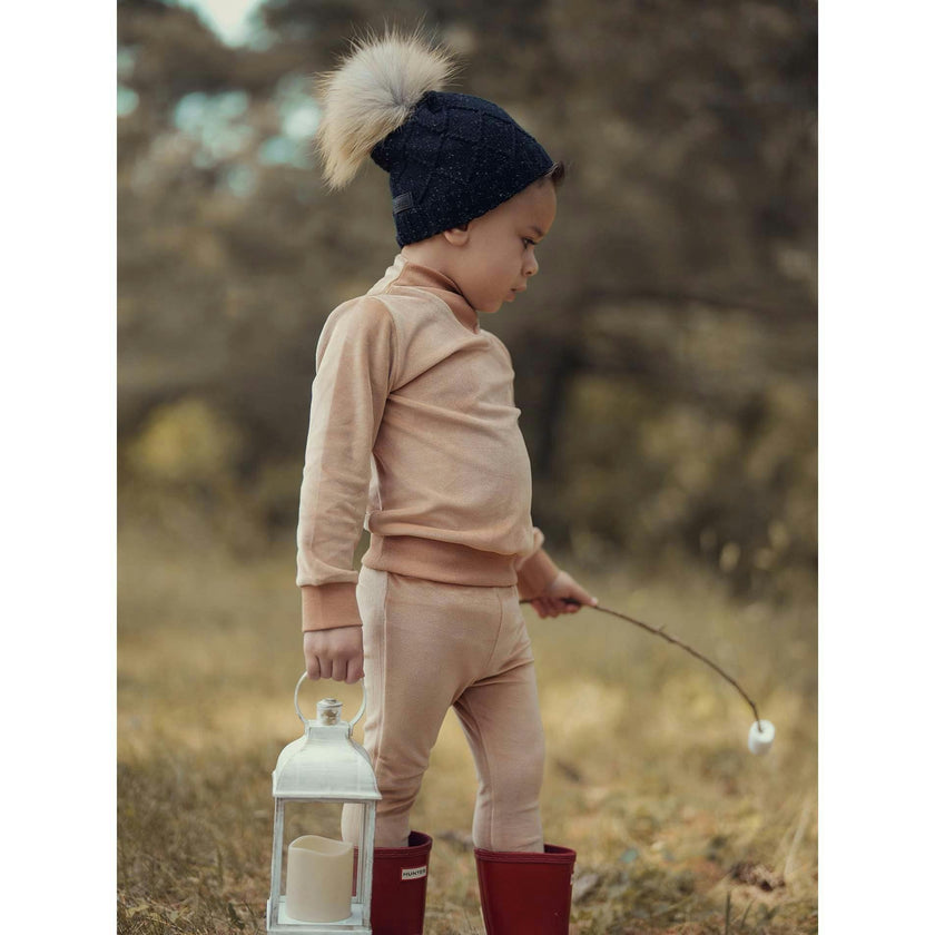 Diamond Lurex Knit Hat (Snap On Pom Sold Separately)
