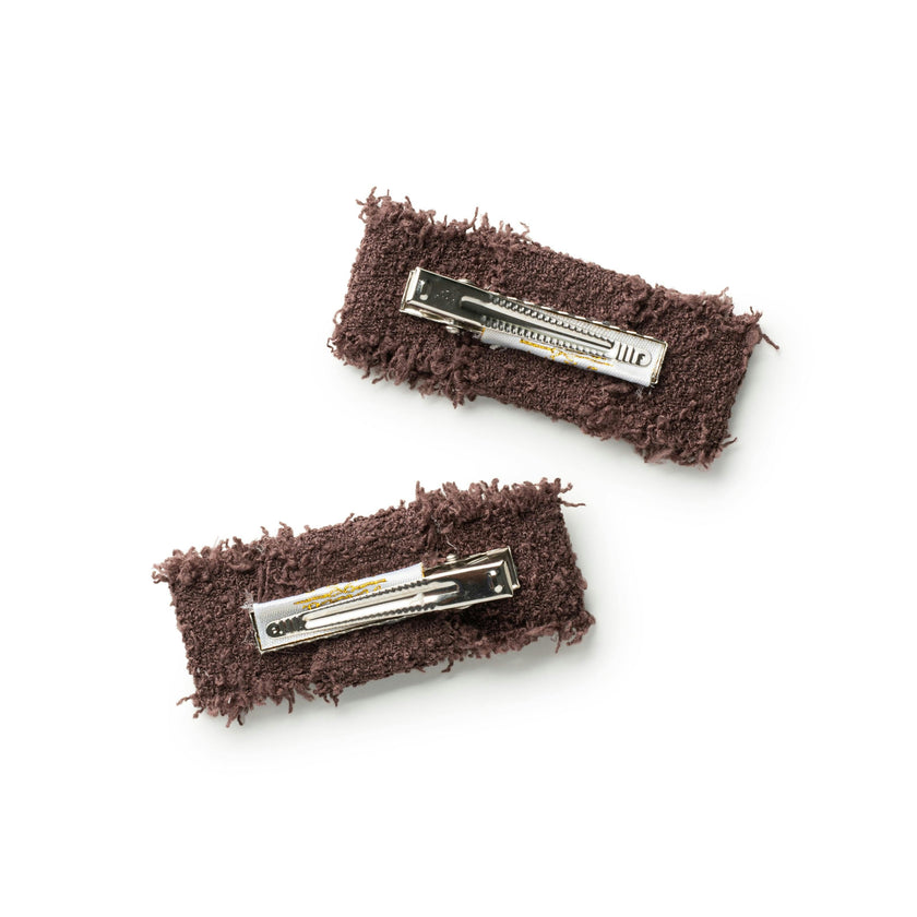 Halo Luxe Amara Deconstructed Woolen Double Clip - Brown