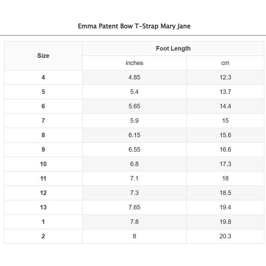 Emma Patent Bow T-Strap Mary Jane