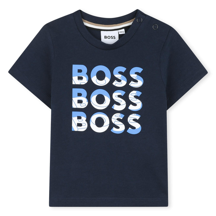 Navy Blue Overlay Logo T-Shirt