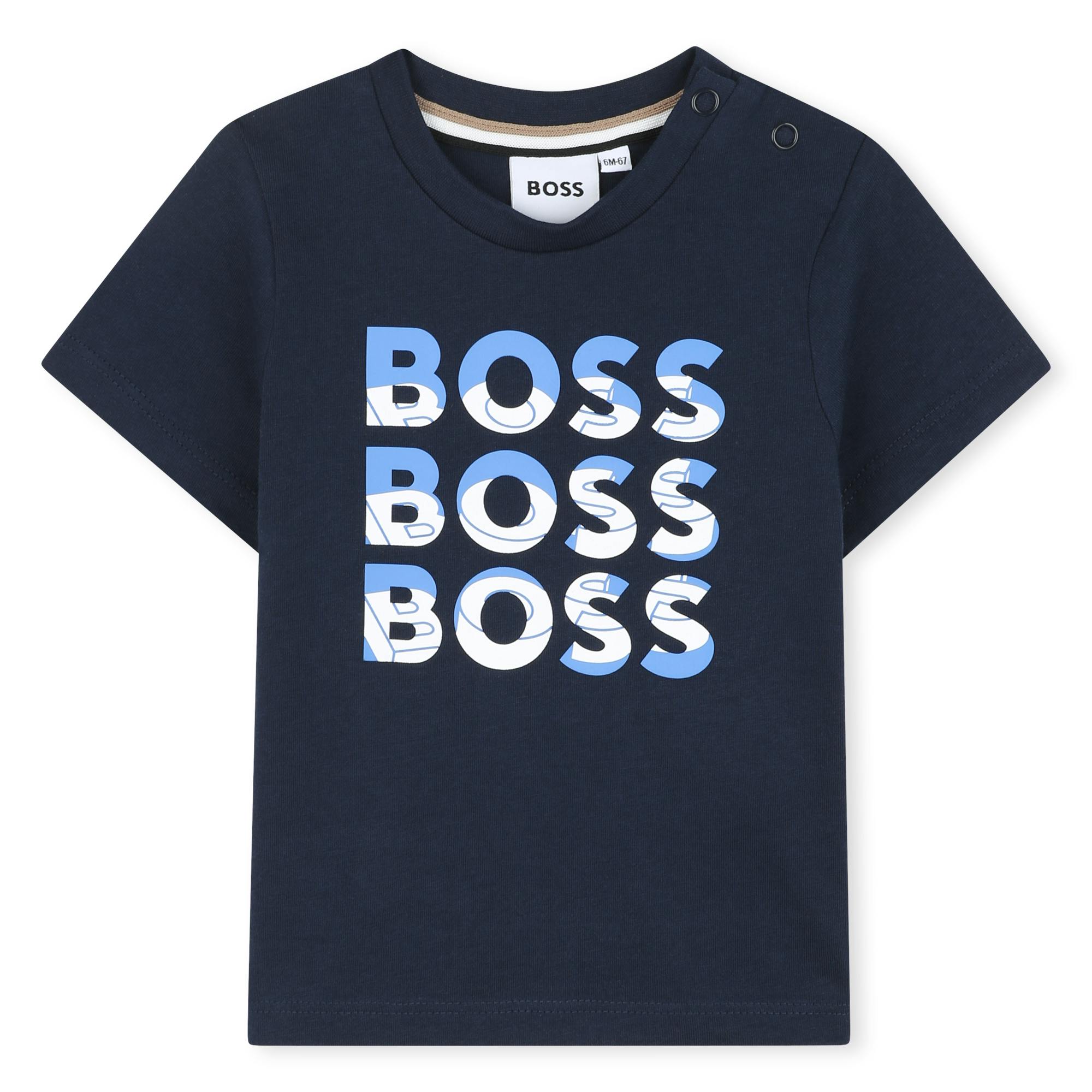 Navy Blue Overlay Logo T-Shirt