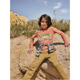 Fierce Skater Graphic Print Long Sleeve T-Shirt, Orange
