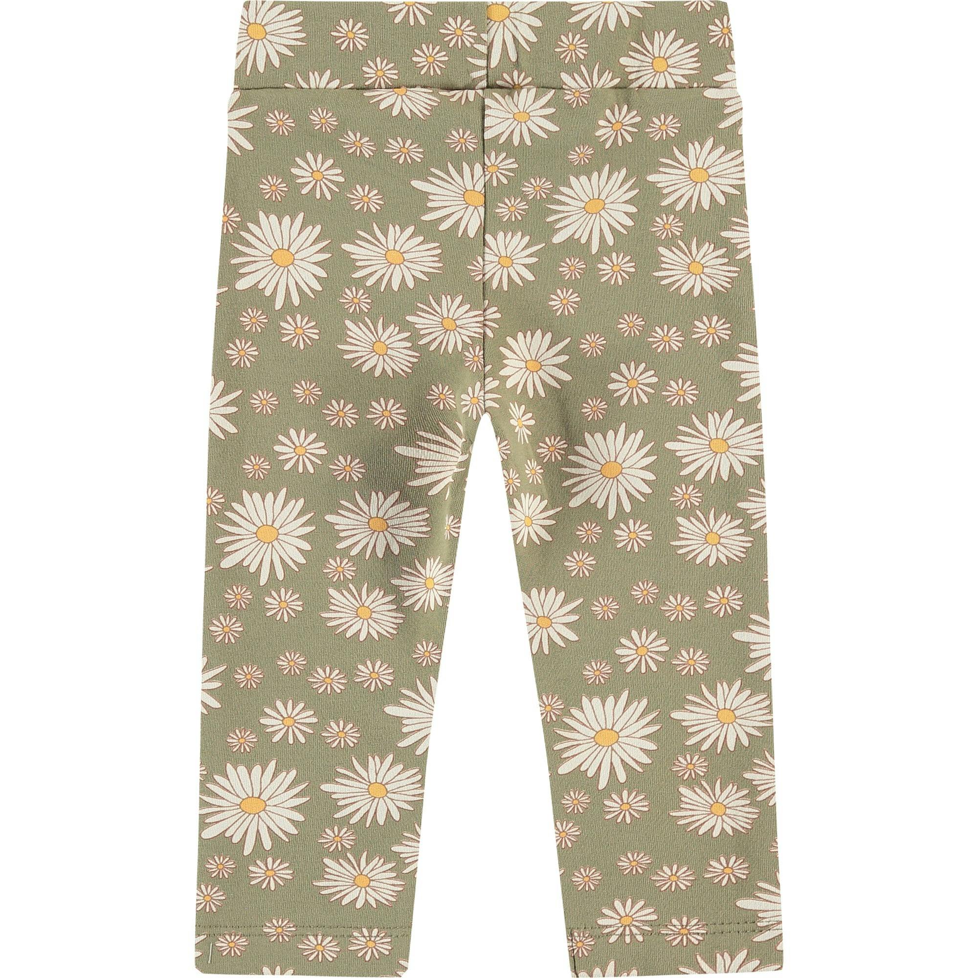 All-Over Graphic Daisy Flower Print Leggings