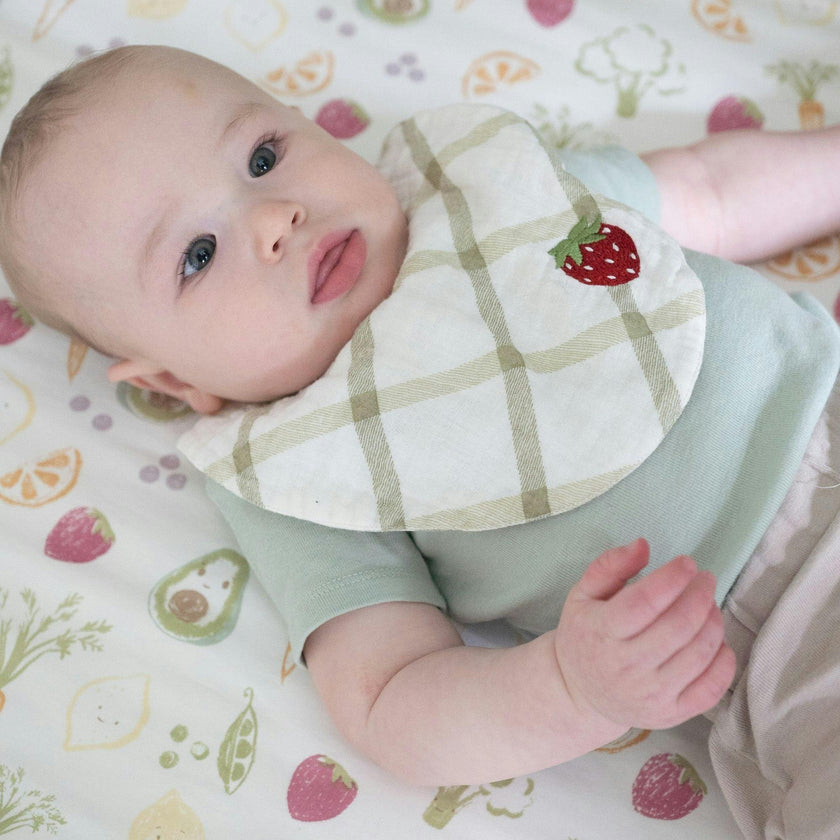 Clementine Fruit & Veggie Cotton Bandana Baby Bib (3 Pack)