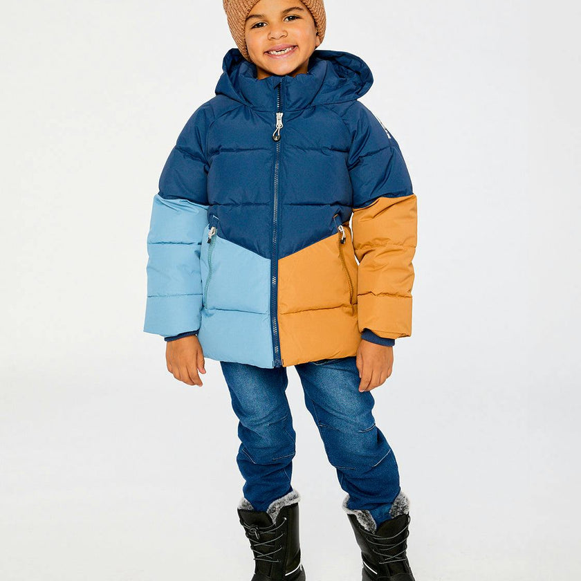 Color-Block Winter Jacket Dark Blue
