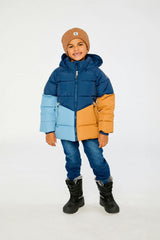 Color-Block Winter Jacket Dark Blue
