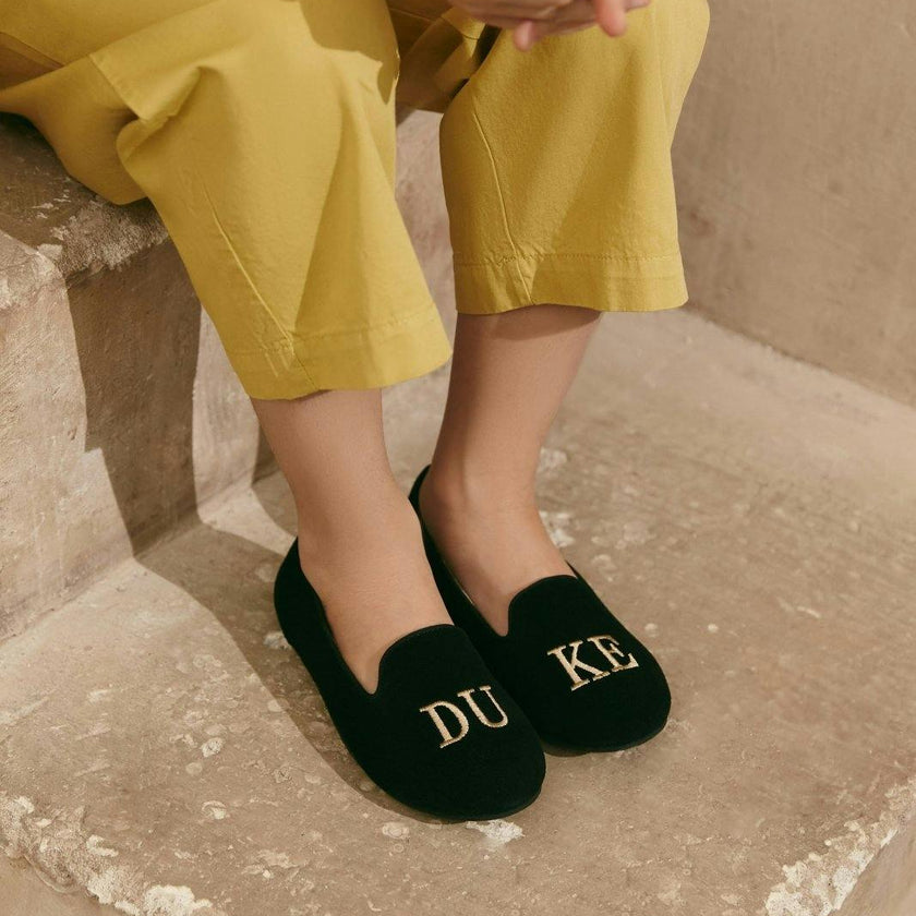 Milo Velvet Round Toe 'DUKE' Embroidered Loafers