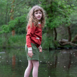 From One To Another Burnt Ochre Pointelle Knitted Cardigan, Red