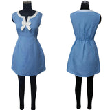 Women's Shift Dress in Blue Linen