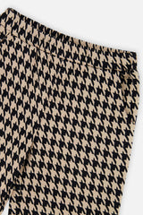 Flare Pants Black And Beige Houndstooth