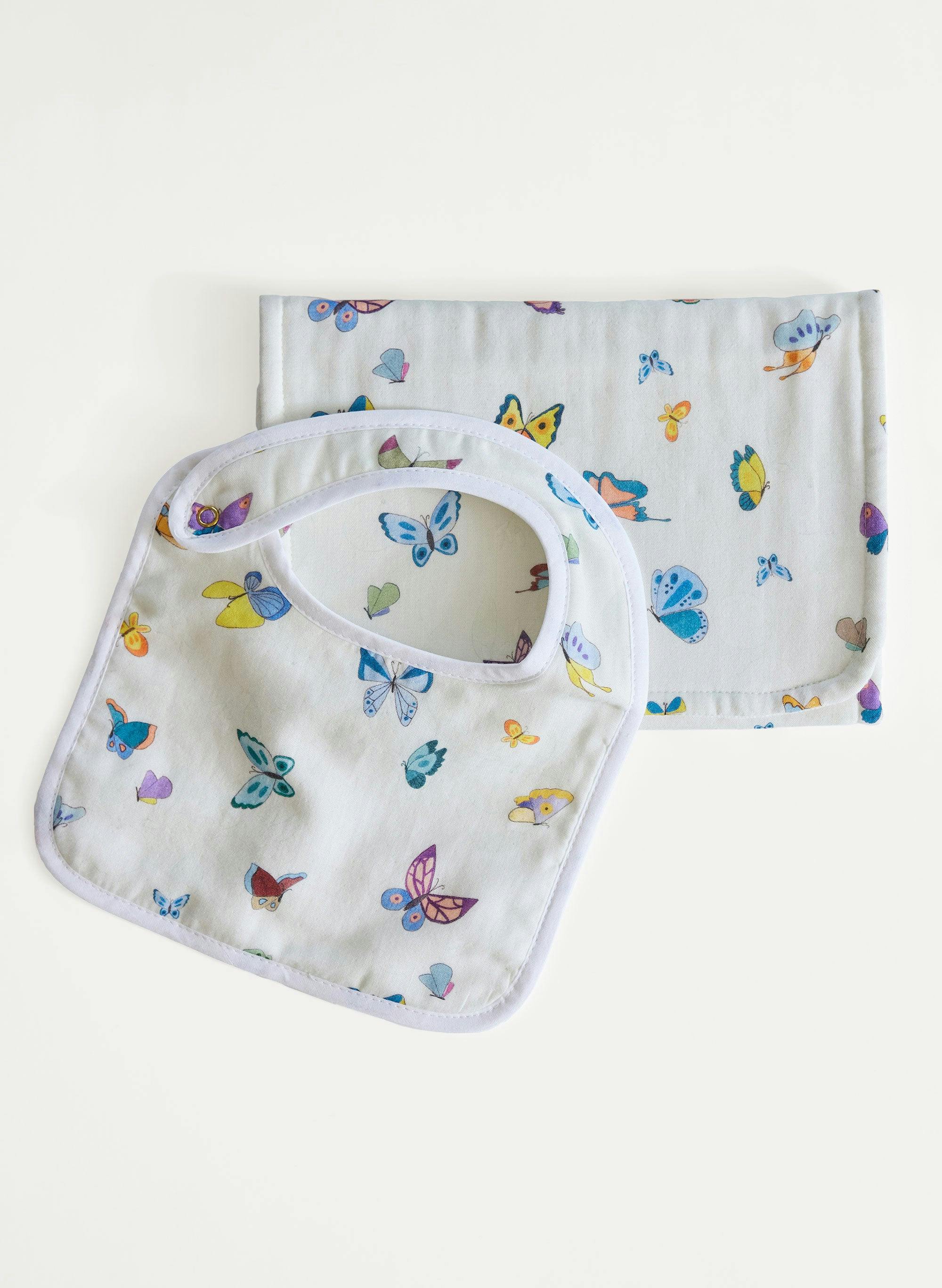 Baby Essentials Bib & Burp Set - Madame Butterfly