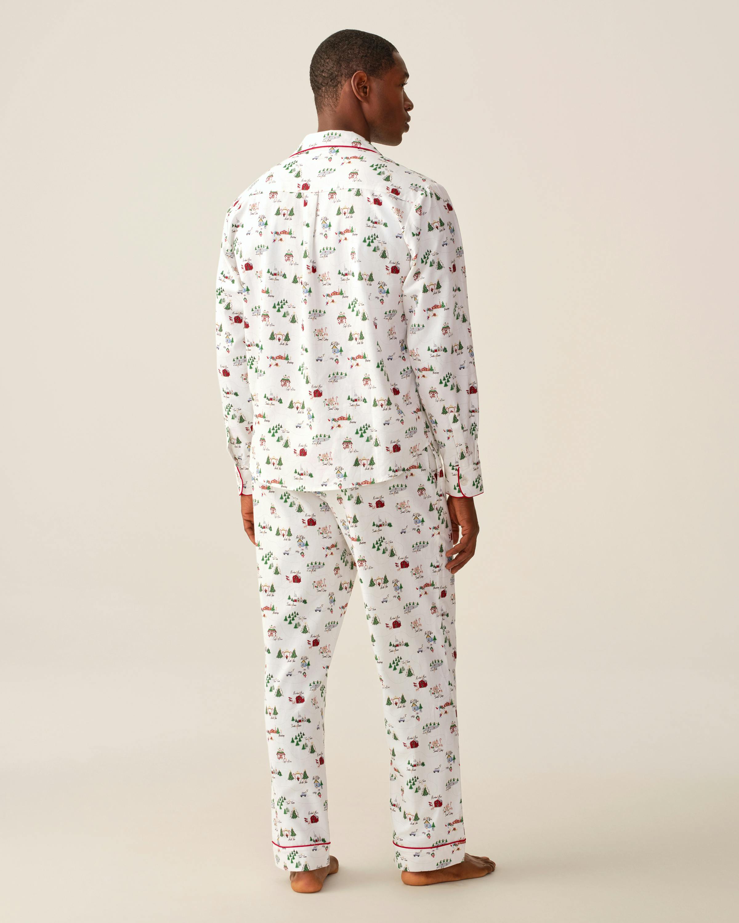 Men's Twill Pajama Set in North Pole Chronicles
