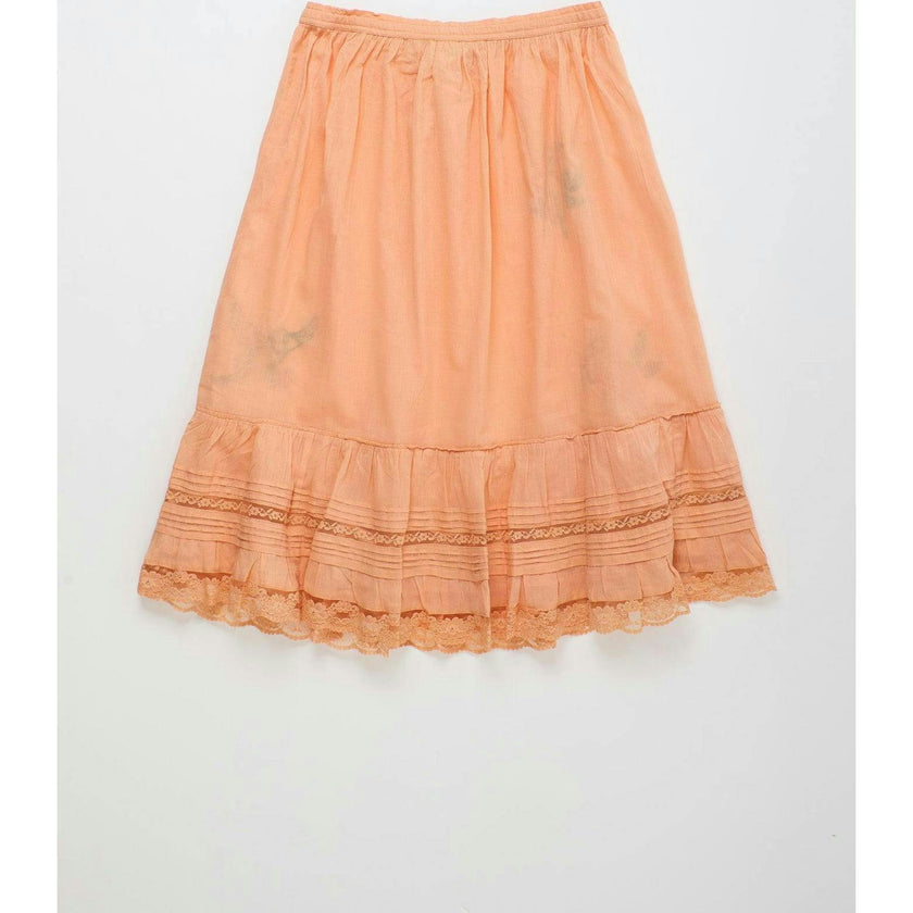 BIRDS EMBROIDERED SKIRT PEACH