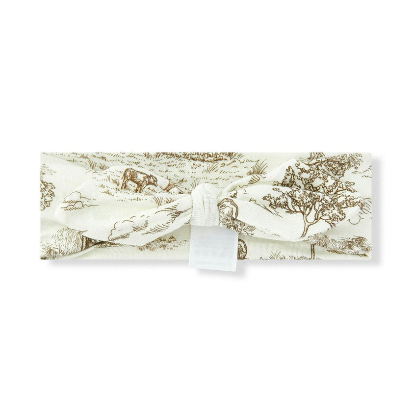 Country Toile Luxe Stretch Knotted Headband
