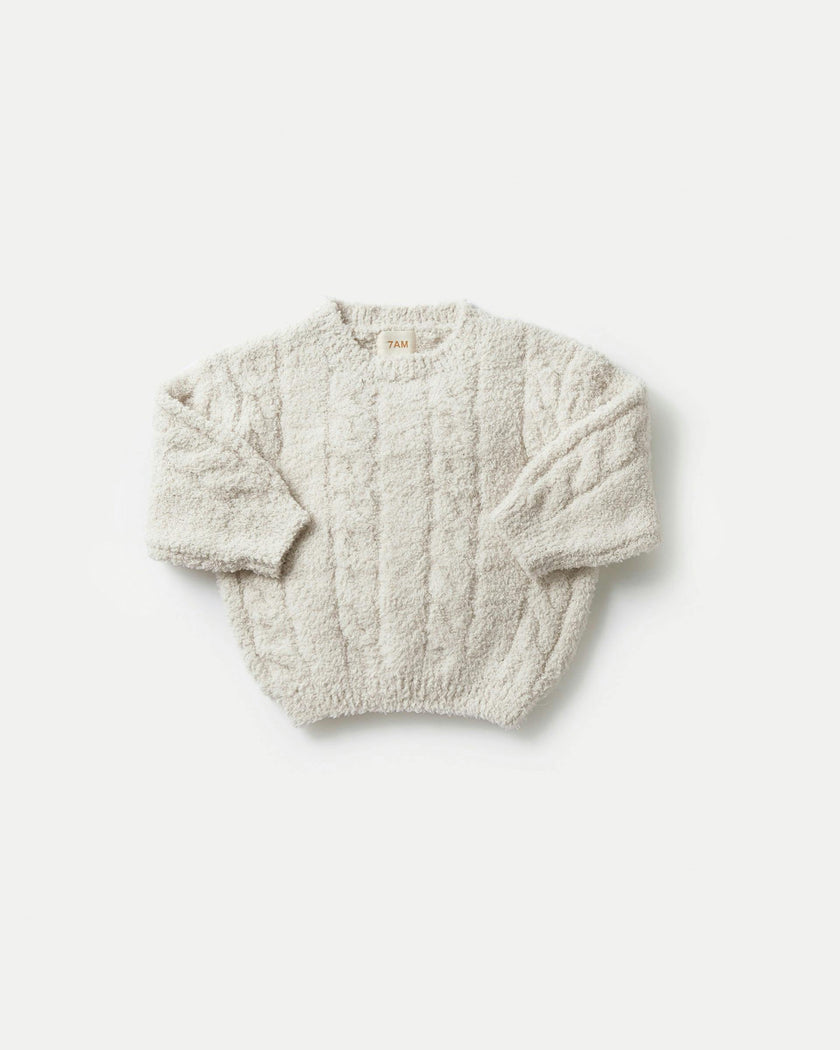 Boxy Cable Sweater • Fuzzy