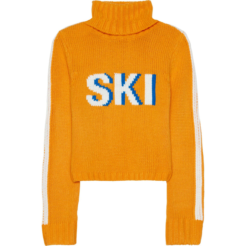 Women's Retro Ski Knit Cropped Turtleneck Sweater
