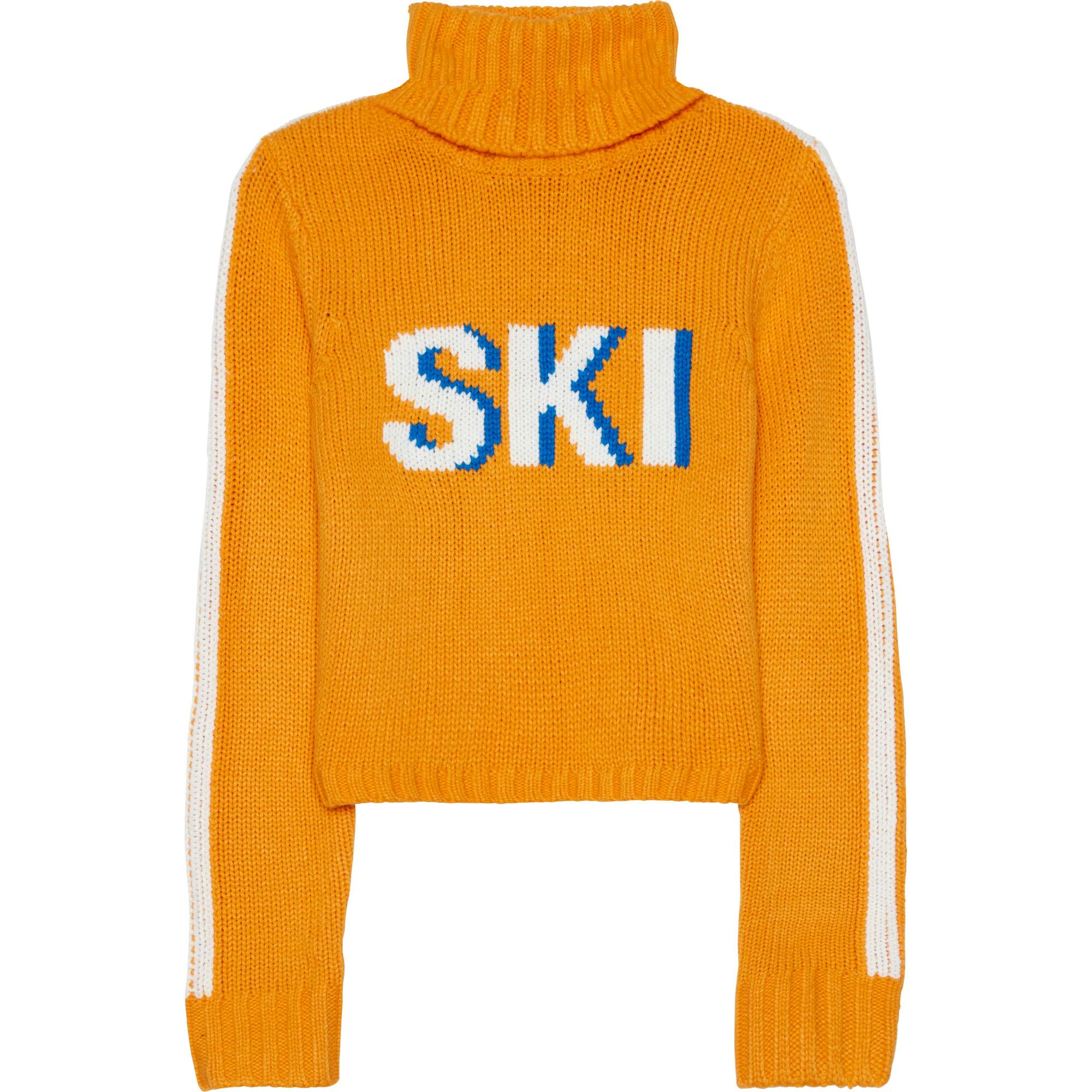 Women's Retro Ski Knit Cropped Turtleneck Sweater