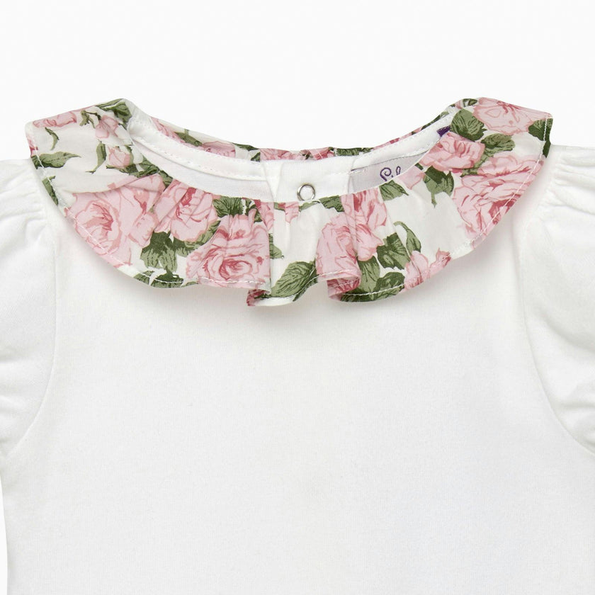 Baby Short-Sleeved Willow Bodysuit in Carline Rose