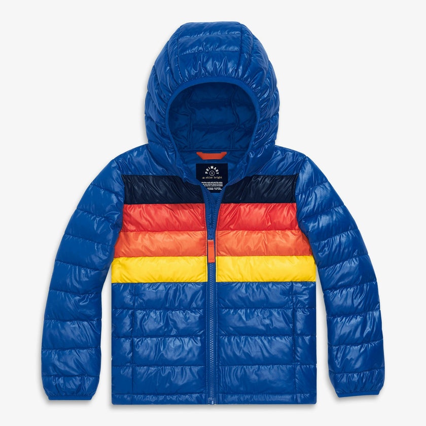 Kids lightweight puffer jacket in stripe