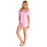 Women's Hepburn Gingham Pink Short PJ Set - Organic Cotton Poplin