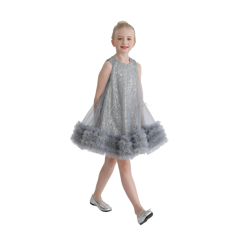 Blue Evangeline Sequin Tulle Dress