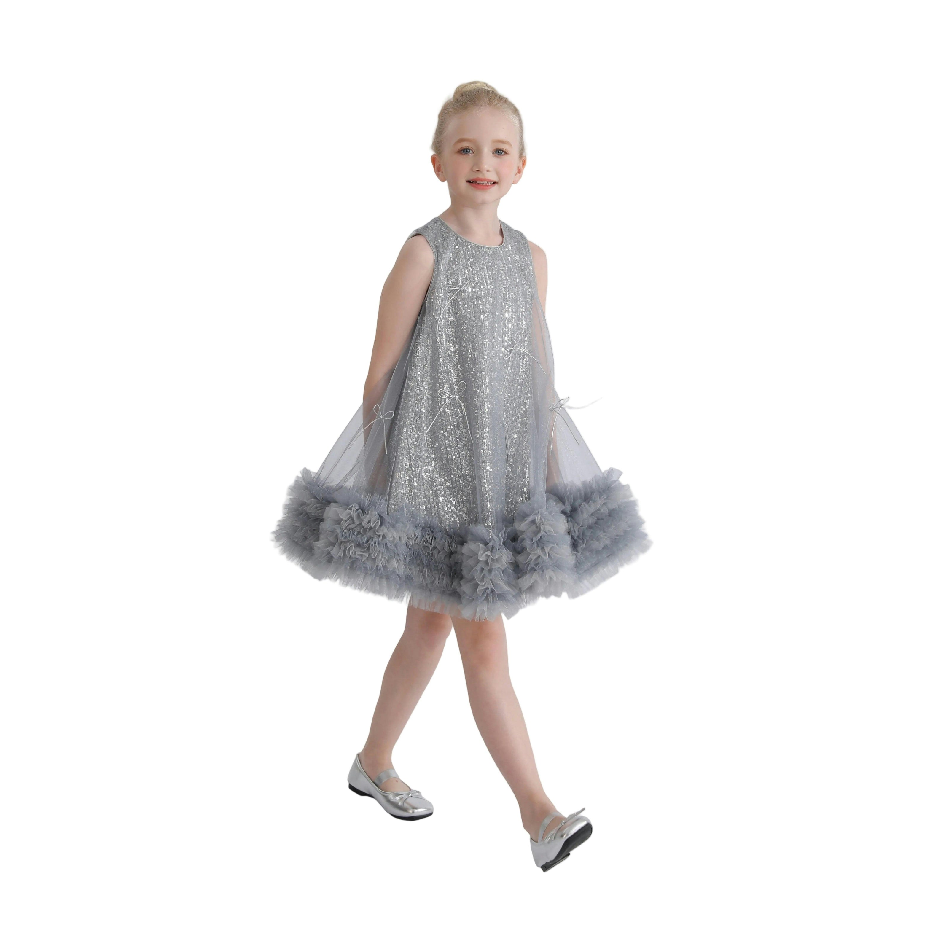 Blue Evangeline Sequin Tulle Dress