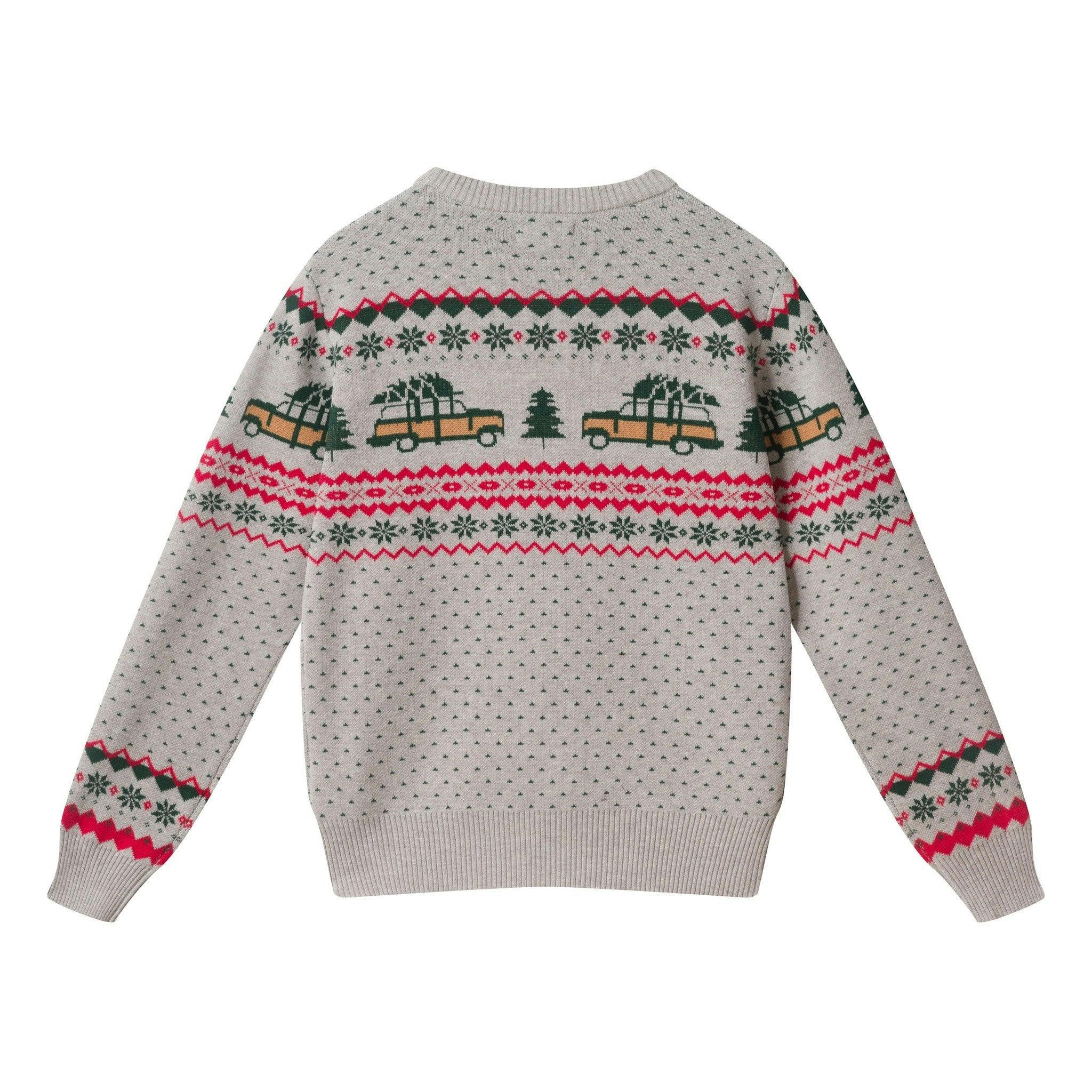 Big Kid Boys Fair Isle Sweater | Christmas Tree Cars