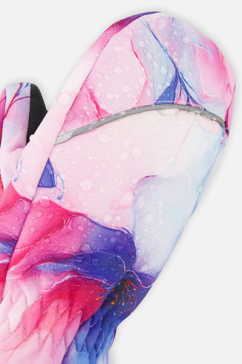 Play Baby Winter Mittens Mauve Flower Print