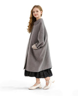 Gray Wool Coat with Peter Pan Collar