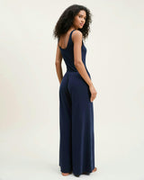 Women's Pima Scoop Tank in Navy