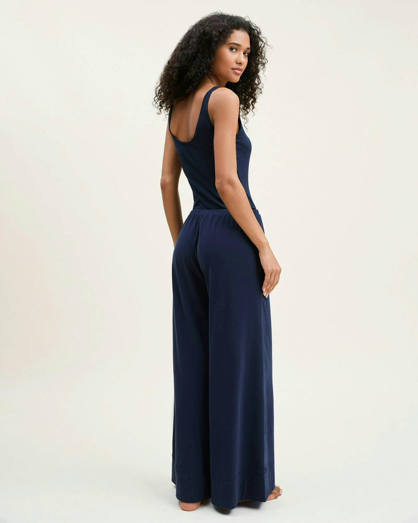 Women's Pima Scoop Tank in Navy