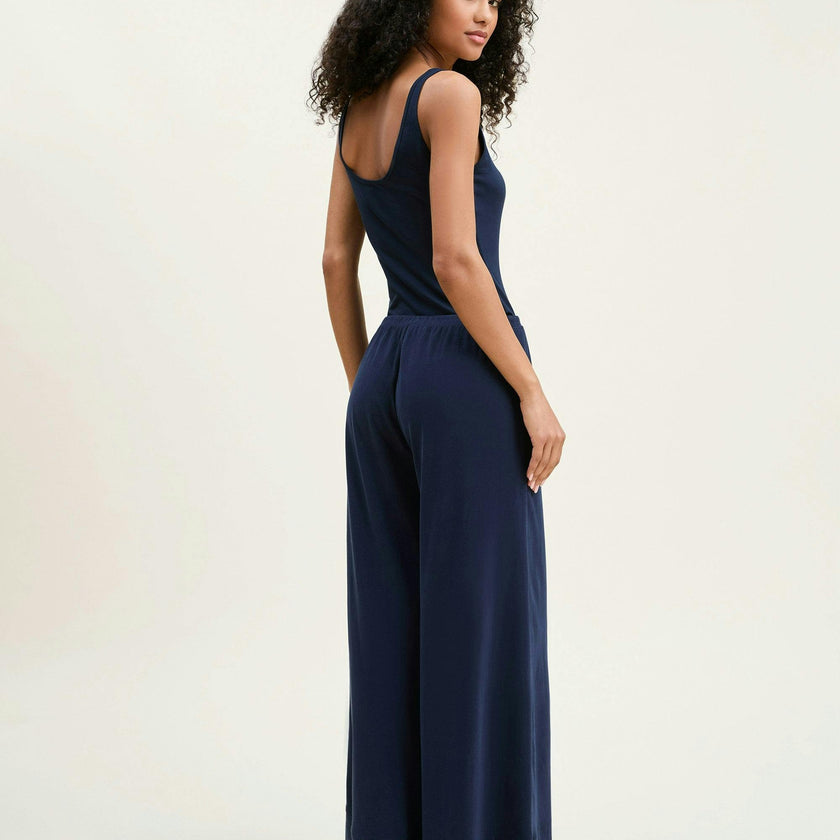 Women's Pima Scoop Tank in Navy