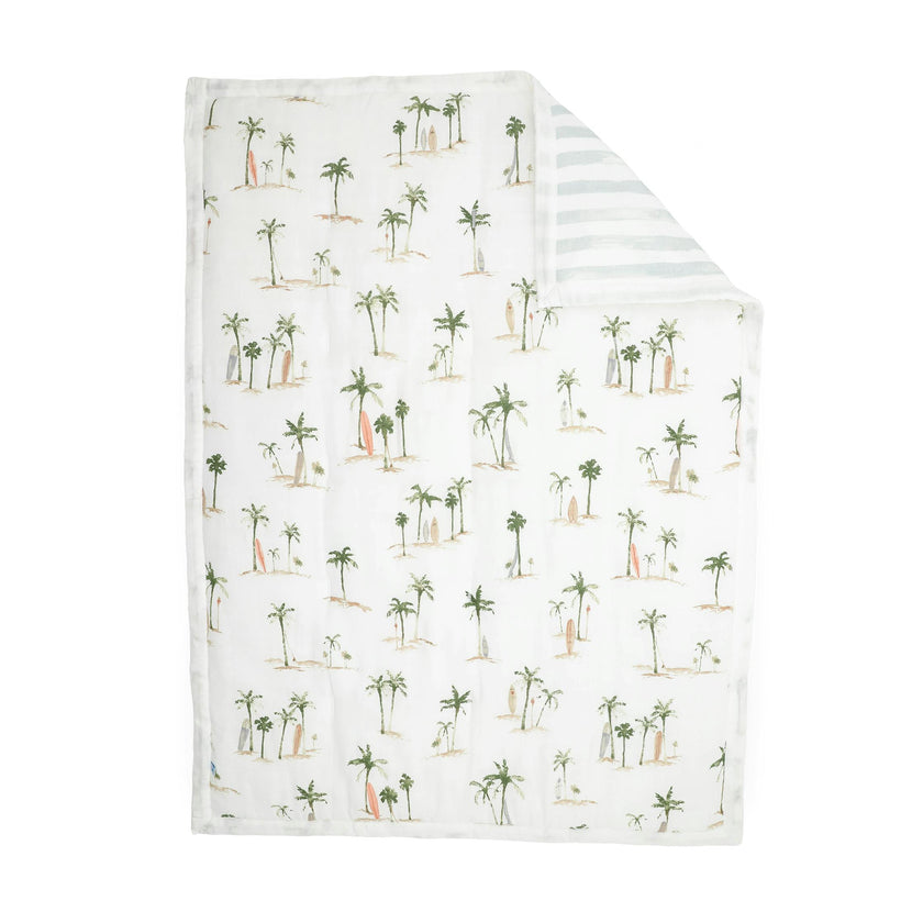 Cotton Muslin Toddler Comforter - Palm Paradise
