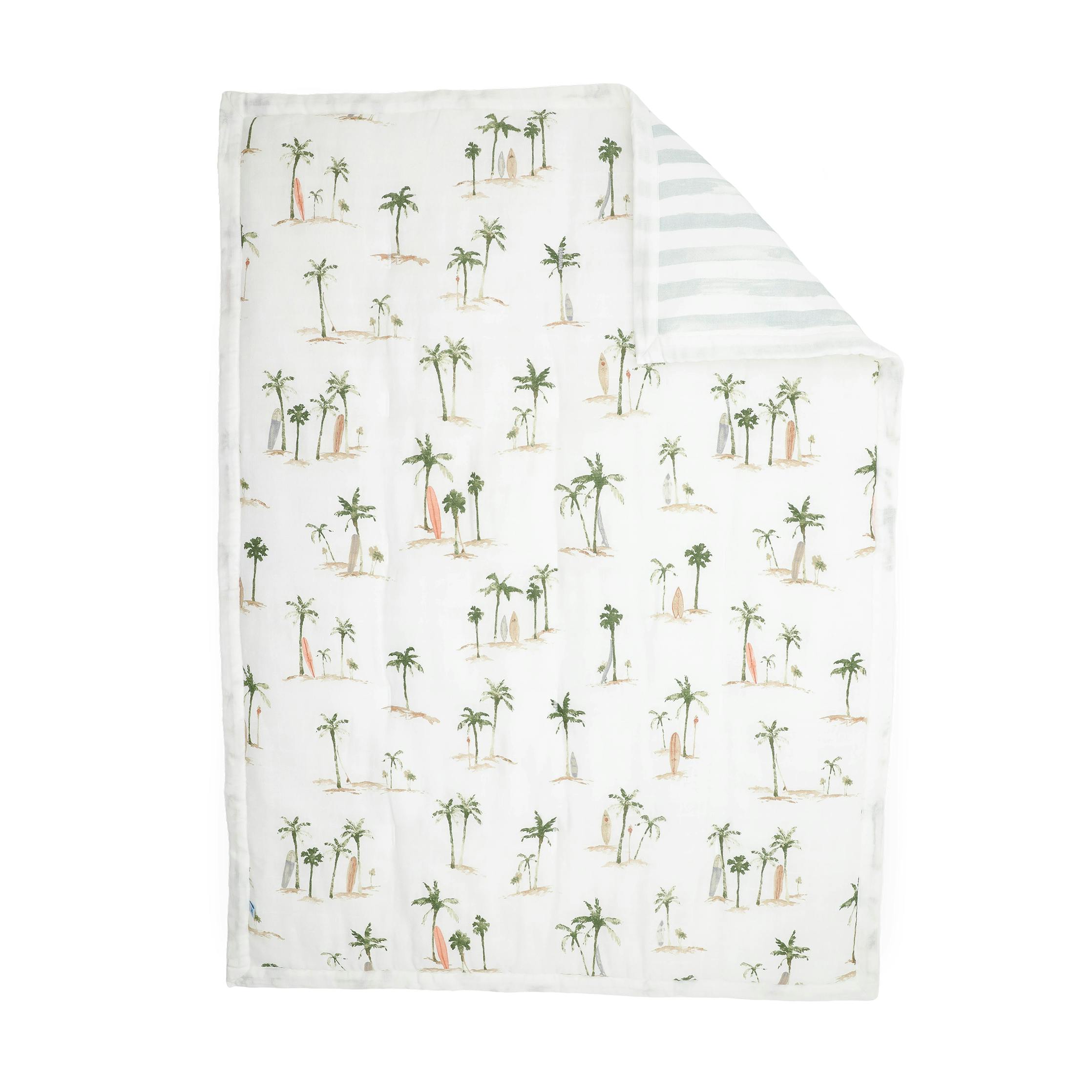 Cotton Muslin Toddler Bedding 3 Piece Set - Palm Paradise