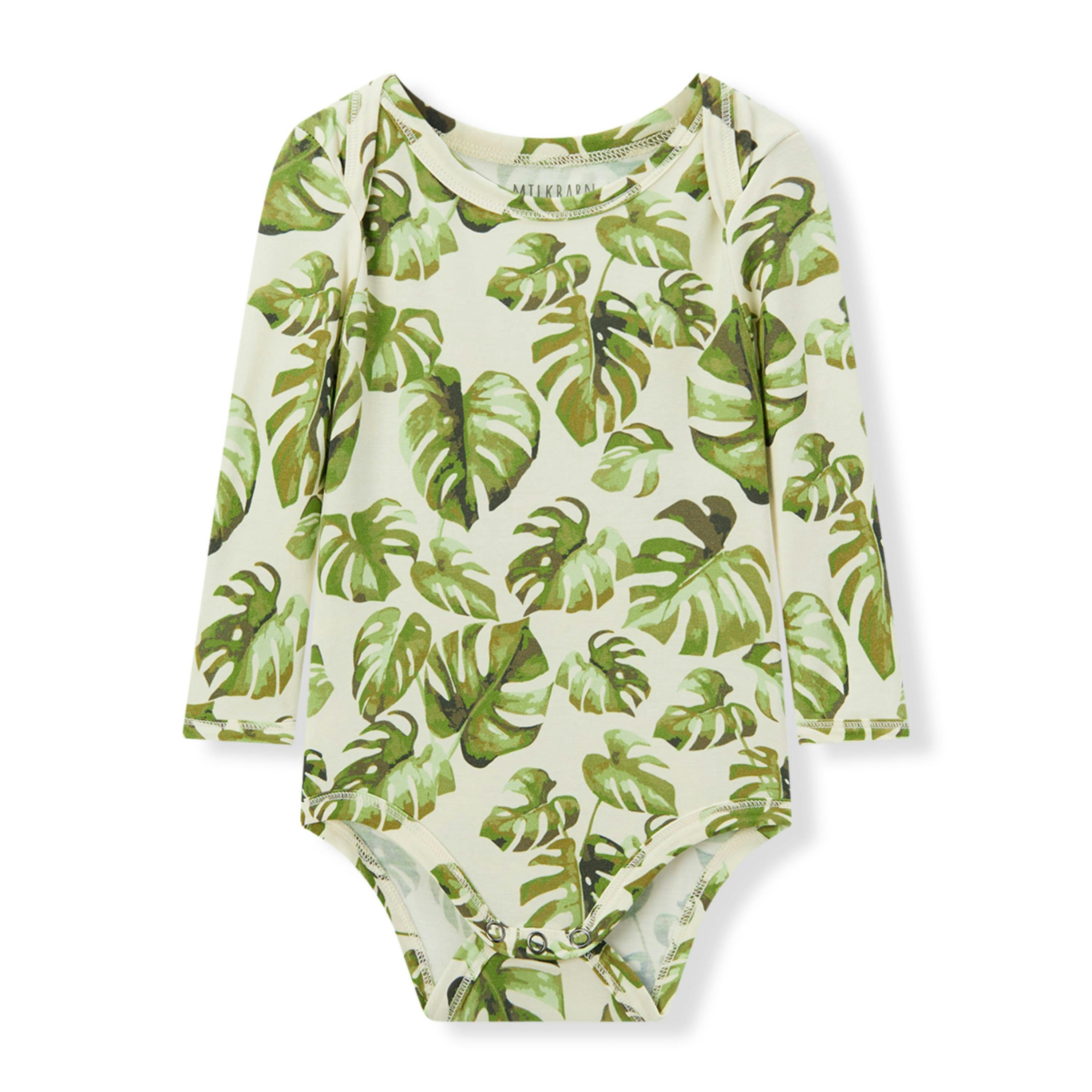 Island Leaf Cotton Stretch Long Sleeve One Piece