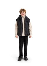 Black Hooded Puffer Vest