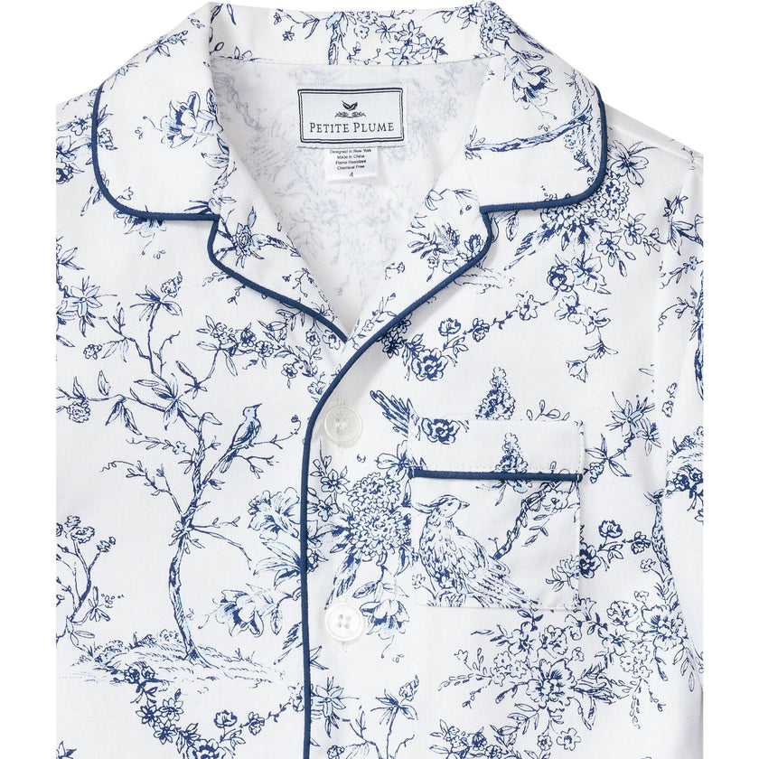 Kid's Twill Pajama Set in Timeless Toile