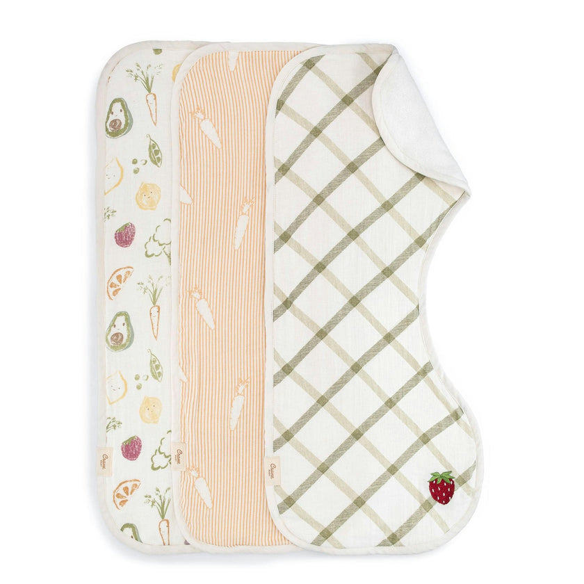 Clementine Fruits & Veggies Cotton Burp Cloth Set