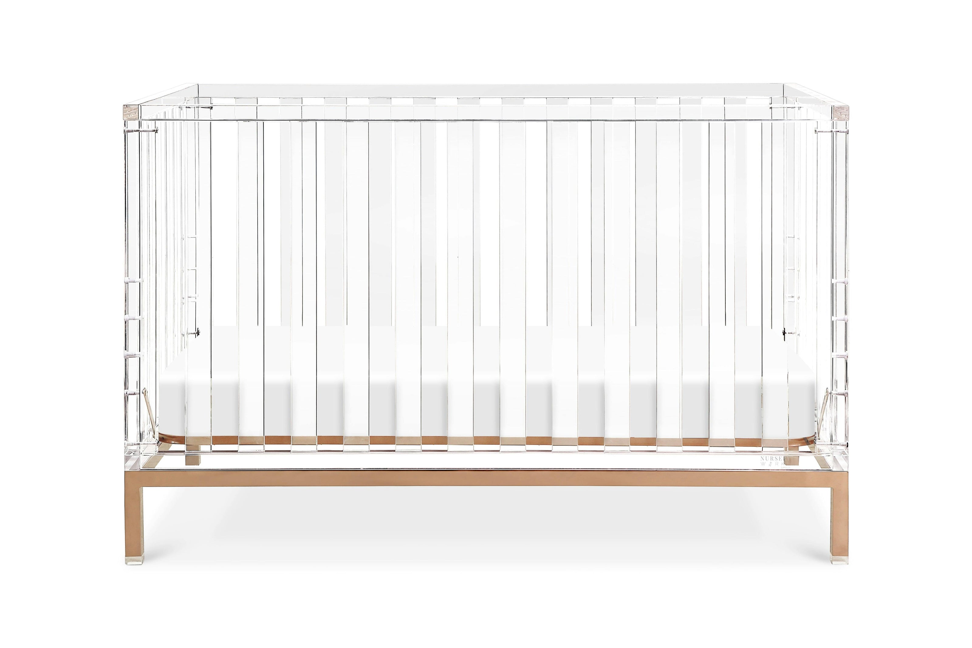 Nursery Works Luma Crib in Acrylic and Rose Gold