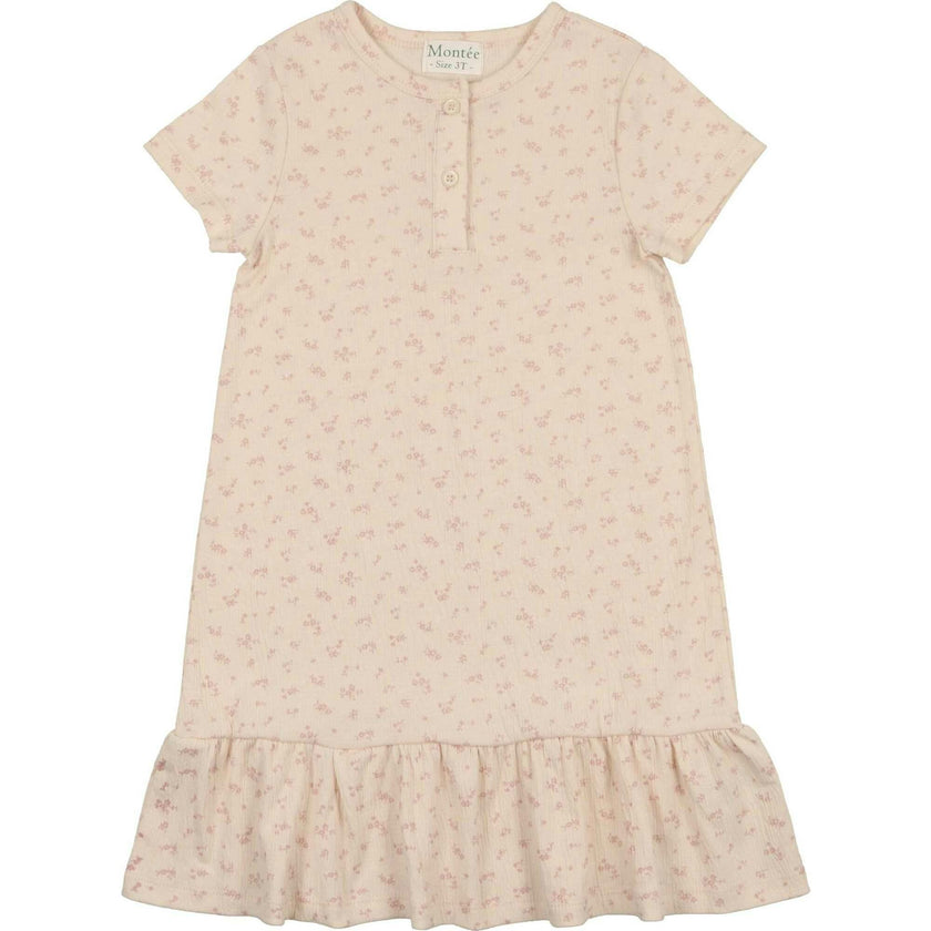Printed Gauze Short Sleeve Dress