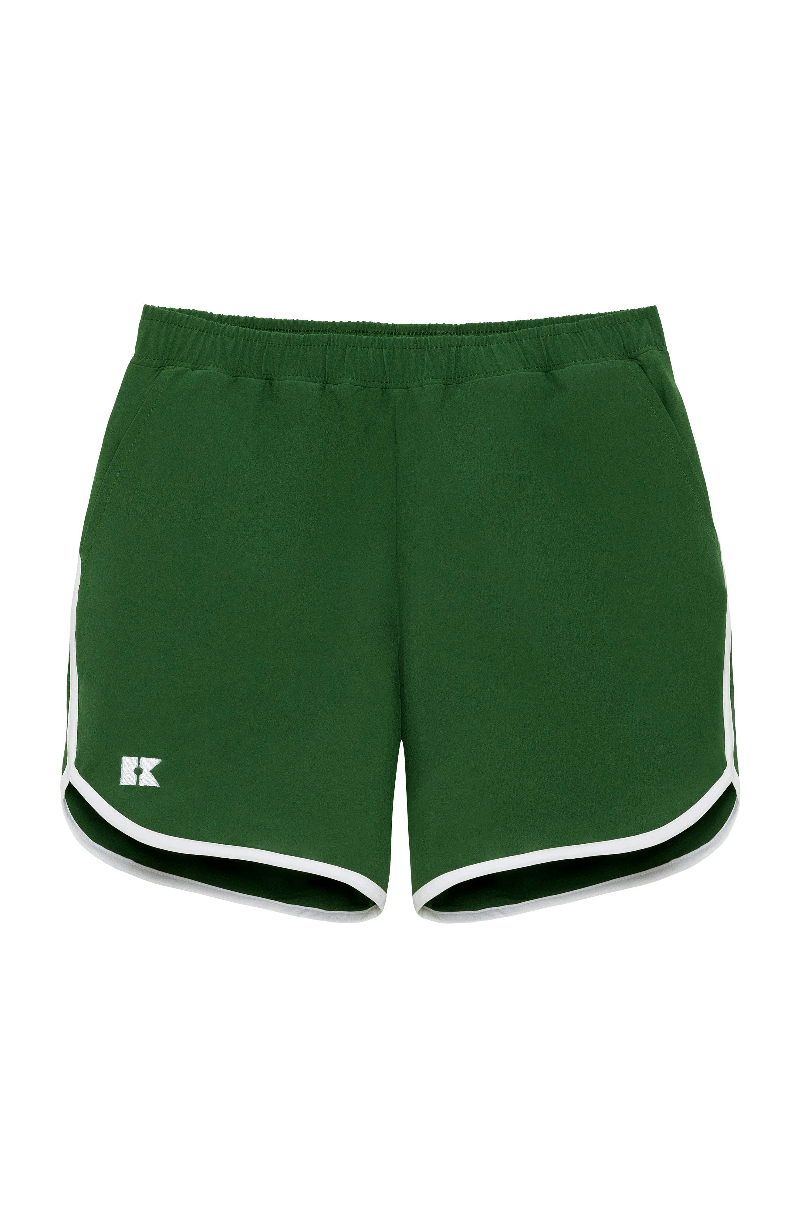 dark green retro super short with white piping
